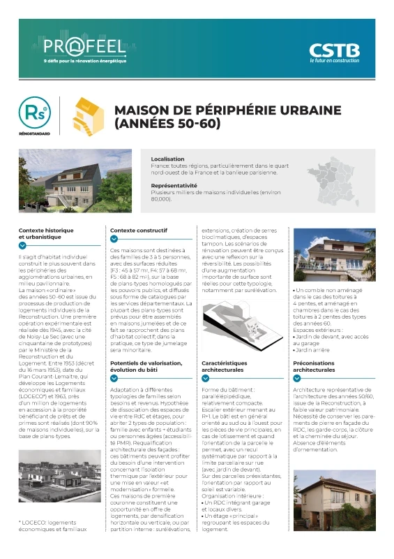 Maisons de périphérie urbaine, années 50-60 - Typologie RénoStandard de PROFEEL - Page 1