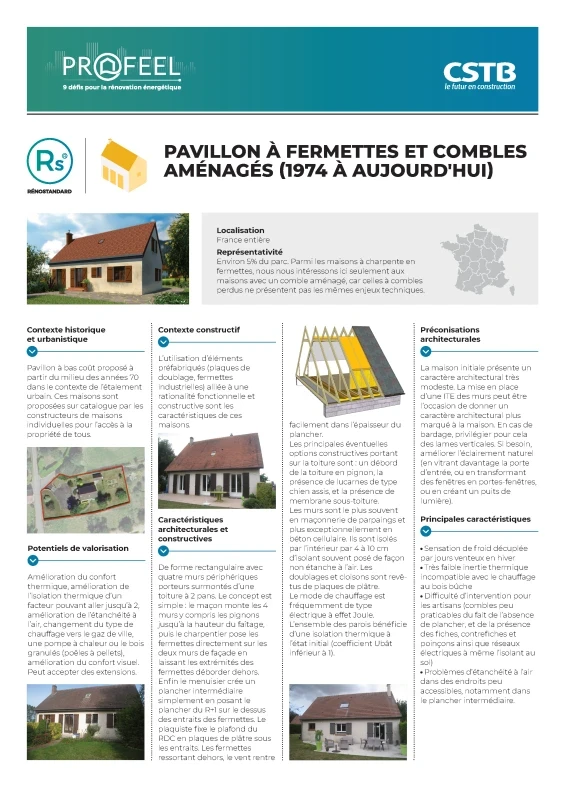 Pavillons à fermettes et combles aménagés - Typologie RénoStandard de PROFEEL - Page 1