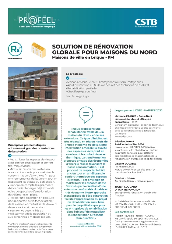Maisons de ville du Nord - Solution RénoStandard de PROFEEL - Page 1 Maisons de ville du Nord - Solution RénoStandard de PROFEEL - Page 1