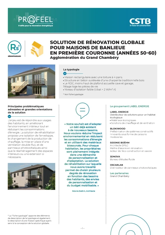 Maisons de banlieue, première couronne - Solution RénoStandard de PROFEEL - Page 1 Maisons de banlieue, première couronne - Solution RénoStandard de PROFEEL - Page 1
