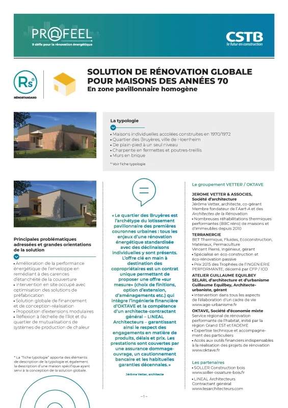 Maisons années 1970 en zone pavillonnaire - Solution RénoStandard de PROFEEL - Page 1