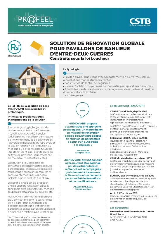 Pavillon de banlieue de l'Entre Deux Guerres - Solution RénoStandard de PROFEEL - Page 1 Pavillon de banlieue de l'Entre Deux Guerres - Solution RénoStandard de PROFEEL - Page 1