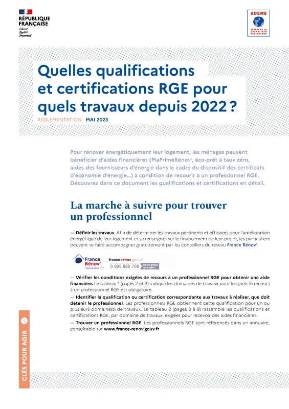 Quelles qualifications et certifications RGE pour quels travaux depuis 2022 ? de PROFEEL - Page 1