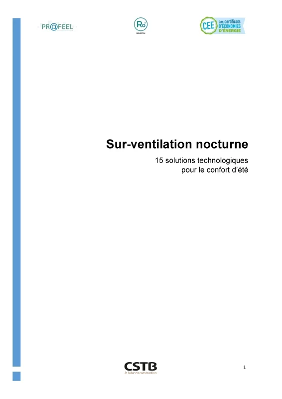 Sur-ventilation nocturne | Fiche solution technologique pour le confort d’été de PROFEEL - Page 1
