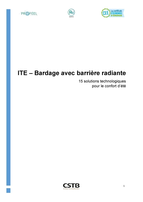 ITE bardage avec barrière radiante | Fiche solution technologique pour le confort d’été de PROFEEL - Page 1 ITE bardage avec barrière radiante | Fiche solution technologique pour le confort d’été de PROFEEL - Page 1