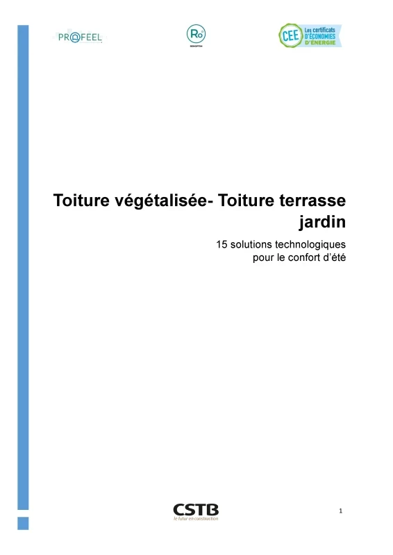 Toiture végétalisée - Toiture terrasse jardin | Fiche solution technologique pour le confort d’été de PROFEEL - Page 1