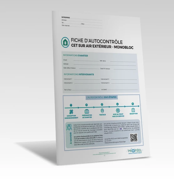 Fiche Autocontrôle CET sur air extérieur - Monobloc de PROFEEL - Miniature Page 1