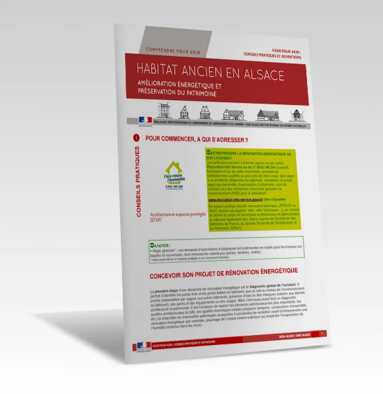 Habitat ancien en Alsace : Amélioration énergétique et préservation du patrimoine - Fiche conseils de PROFEEL - Miniature Page 1